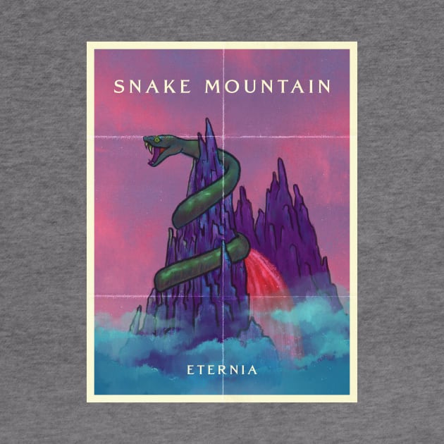 Snake Mountain, Enternia Travel Poster by NeaandTheBeard